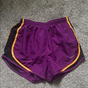 Nike Purple Women's Athletic Shorts with Gold Trim